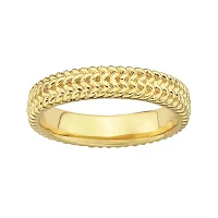 Personally Stackable 18K Yellow Gold Over Sterling Silver Ring