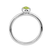 Personally Stackable Oval Genuine Peridot Ring