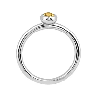 Personally Stackable Oval Genuine Citrine Ring