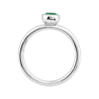 Personally Stackable 5mm Round Lab-Created Emerald Ring