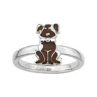 Personally Stackable Sterling Silver Dog Ring