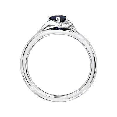 Personally Stackable 1/10 CT. T.W. Diamond and Lab-Created Sapphire Ring