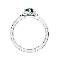 Personally Stackable 1/10 CT. T.W. Diamond and Lab-Created Emerald Ring