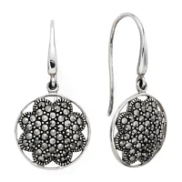 Pavé Marcasite Sterling Silver Drop Earrings