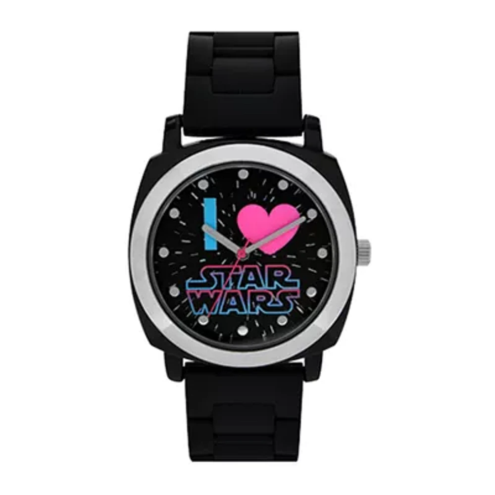 Star Wars® I Love Star Wars Womens Black Silicone Strap Watch