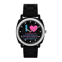 Star Wars® I Love Star Wars Womens Black Silicone Strap Watch