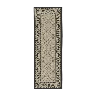 Safavieh Courtyard Collection Alden Oriental Indoor/Outdoor Runner Rug