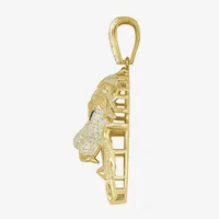 Lion Mens 1 5/8 CT. T.W. Natural White Diamond 14K Gold Over Silver Pendant