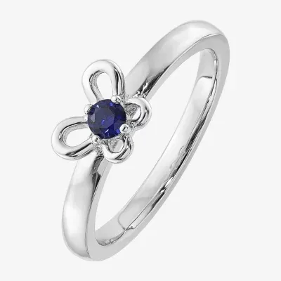 Womens Lab Created Sapphire Sterling Silver Stackable Ring