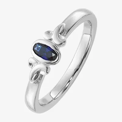 Womens Lab Created Sapphire Sterling Silver Stackable Ring