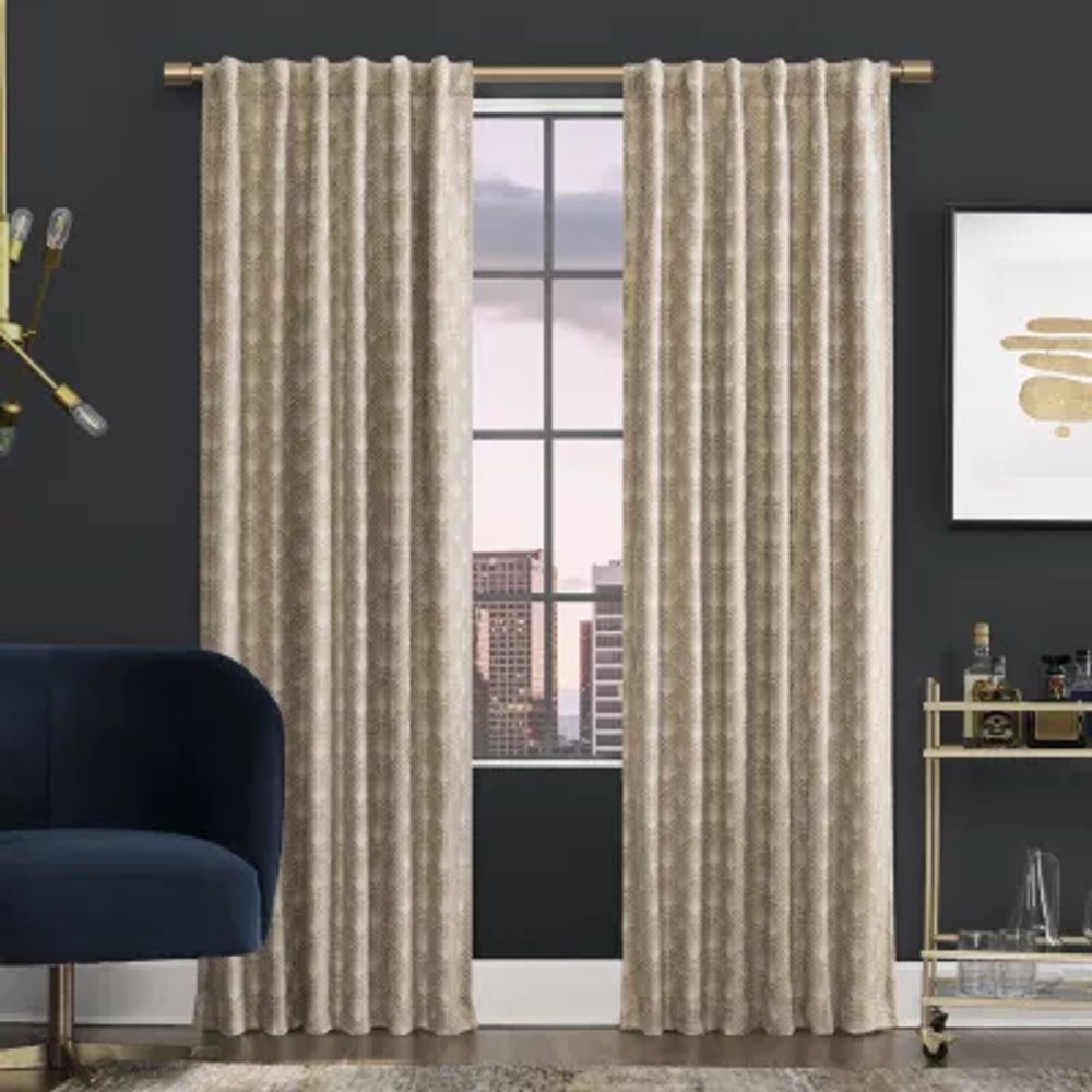 Scott Living Montauk Energy Saving 100% Blackout Back Tab Single Curtain Panel