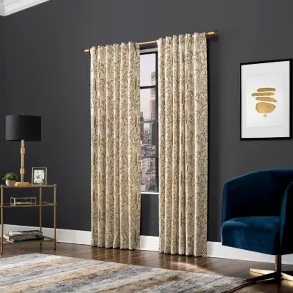 Scott Living Aubry 100% Blackout Back Tab Single Curtain Panel