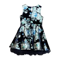 Knit Works Toddler Girls Sleeveless Flower Girl Skater Dress