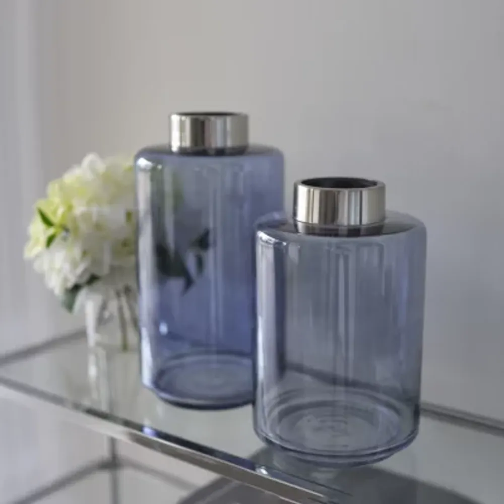 Liz Claiborne Blue Glass Vase Collection