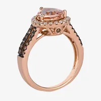 Le Vian Grand Sample Sale® Ring featuring 1 1/2 cts. Peach Morganite™  cts. Chocolate Quartz® 1/3 cts. Chocolate Diamonds® 1/4 cts. Nude Diamonds™ set in 14K Strawberry Gold®