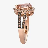 Le Vian Grand Sample Sale® Ring featuring 1 1/2 cts. Peach Morganite™  cts. Chocolate Quartz® 1/3 cts. Chocolate Diamonds® 1/4 cts. Nude Diamonds™ set in 14K Strawberry Gold®