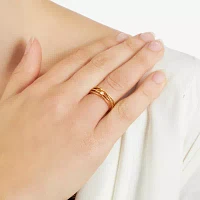 Silver Treasures Cubic Zirconia 24K Gold Over Round Band