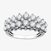 (G-H / Si2-I1) 2 CT. T.W. Lab Grown White Diamond 10K Gold Cluster Band