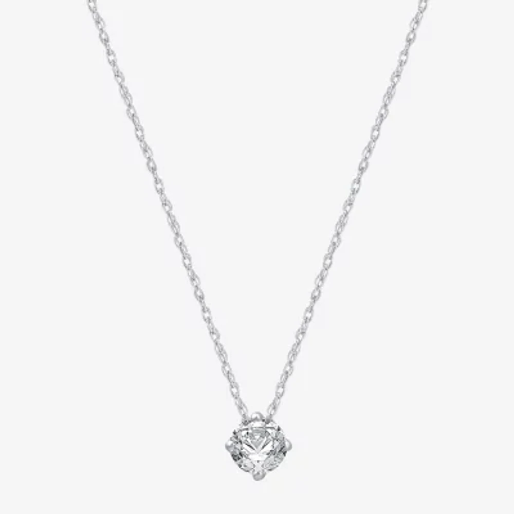 Ever Star (H-I / Si2-I1) Womens 1/4 CT. T.W. Lab Grown White Diamond 10K Gold Round Pendant Necklace