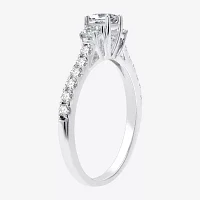 I Said Yes (H-I / I1) Womens 3/4 CT. T.W. Lab Grown White Diamond Sterling Silver Side Stone Engagement Ring