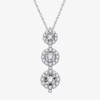 Womens 1/2 CT. T.W. Lab Grown White Diamond Sterling Silver Round Pendant Necklaces