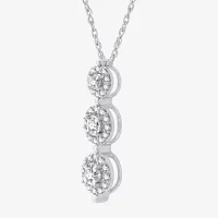 Womens 1/2 CT. T.W. Lab Grown White Diamond Sterling Silver Round Pendant Necklaces