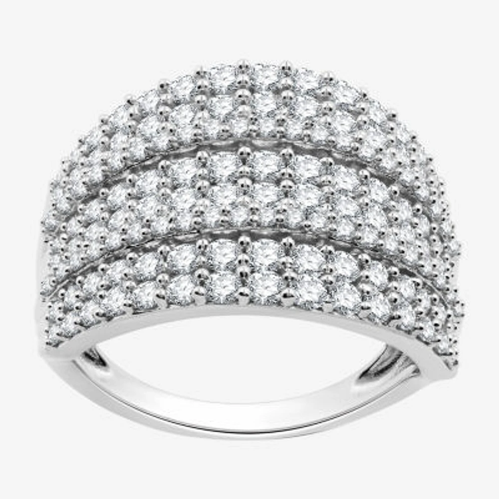 Womens 2 CT. T.W. Lab Grown White Diamond Sterling Silver Band