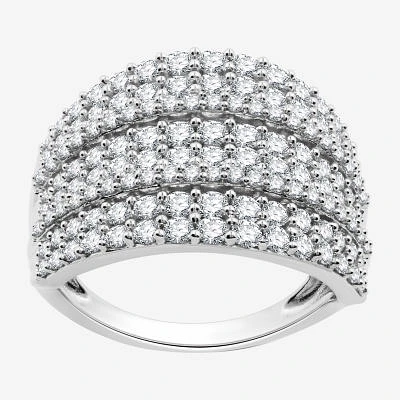 Womens 2 CT. T.W. Lab Grown White Diamond Sterling Silver Band