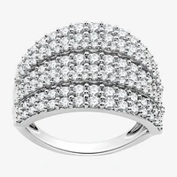 Womens 2 CT. T.W. Lab Grown White Diamond Sterling Silver Band