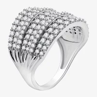 Womens 2 CT. T.W. Lab Grown White Diamond Sterling Silver Band