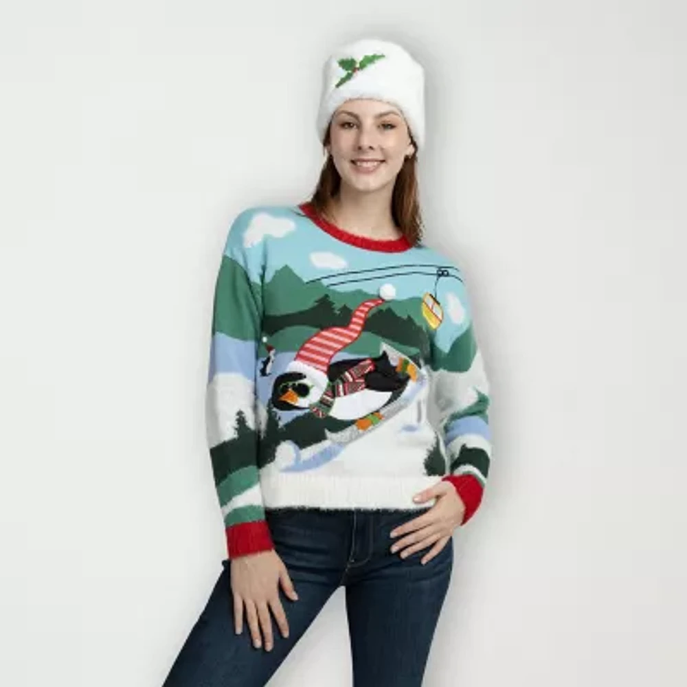 Jollidays Womens Crew Neck Long Sleeve Pullover Sweater