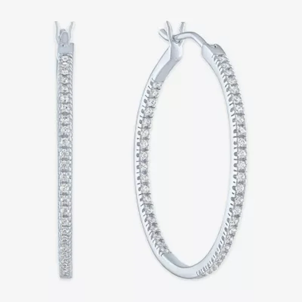 Diamond Addiction (G-H / Si2-I1) 1/2 CT. T.W. Lab Grown White 10K Gold 29.8mm Hoop Earrings