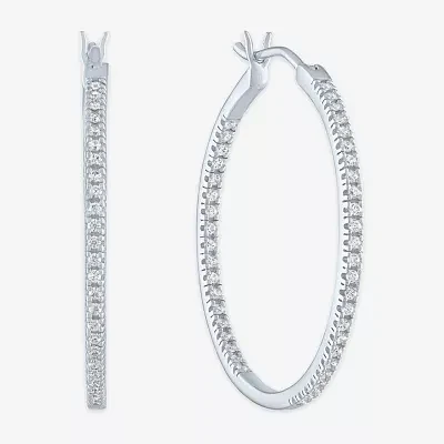 Diamond Addiction (G-H / Si2-I1) 1/2 CT. T.W. Lab Grown White 10K Gold 29.8mm Hoop Earrings