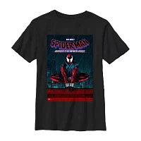 Disney Collection Little & Big Boys Crew Neck Short Sleeve Marvel Spiderman Graphic T-Shirt