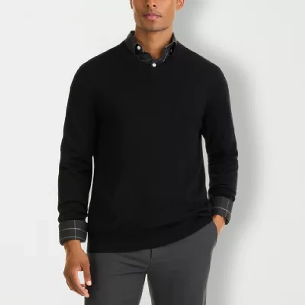 Van Heusen Essential Mens Mock Neck Long Sleeve Pullover Sweater