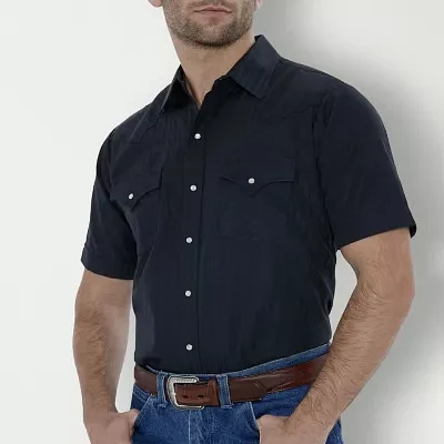 Ely Cattleman Snap Front Mens Classic Fit Short Sleeve Button-Down Shirt