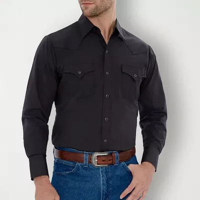 Ely Cattleman Snap Front Big and Tall Mens Classic Fit Long Sleeve Button-Down Shirt