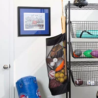 Honey-Can-Do Black Over-The-Door Sports Equipment Single Compartment Hanging Organizer