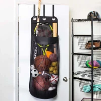 Honey-Can-Do Black Over-The-Door Sports Equipment Single Compartment Hanging Organizer