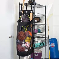 Honey-Can-Do Black Over-The-Door Sports Equipment Single Compartment Hanging Organizer