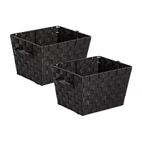 Honey-Can-Do Black Woven Storage 2-pc. Square Basket