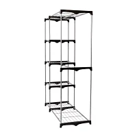 Honey-Can-Do Silver And Black With Double Bar And 5-Shelf Portable Closet