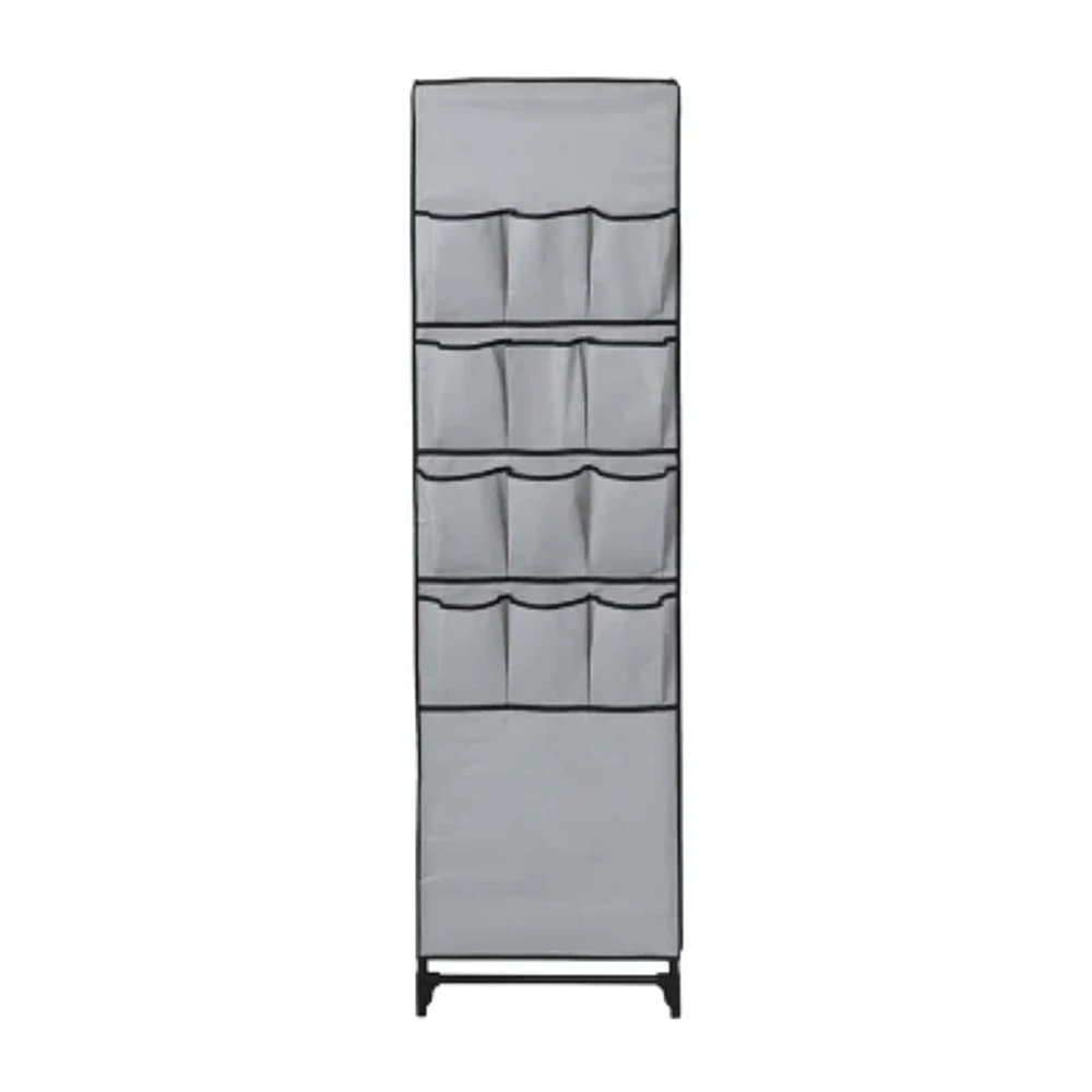 Honey-Can-Do Gray With Cover And Side Pockets Portable Closet