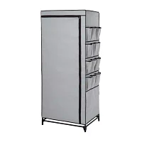 Honey-Can-Do Gray With Cover And Side Pockets Portable Closet