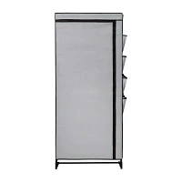 Honey-Can-Do Gray With Cover And Side Pockets Portable Closet