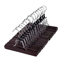 Honey-Can-Do Cherry Wood Finish Pant Clamp 16-pc. Wood Hangers