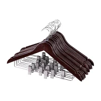 Honey-Can-Do Cherry Wood Finish Suit 12-pc. Wood Hangers