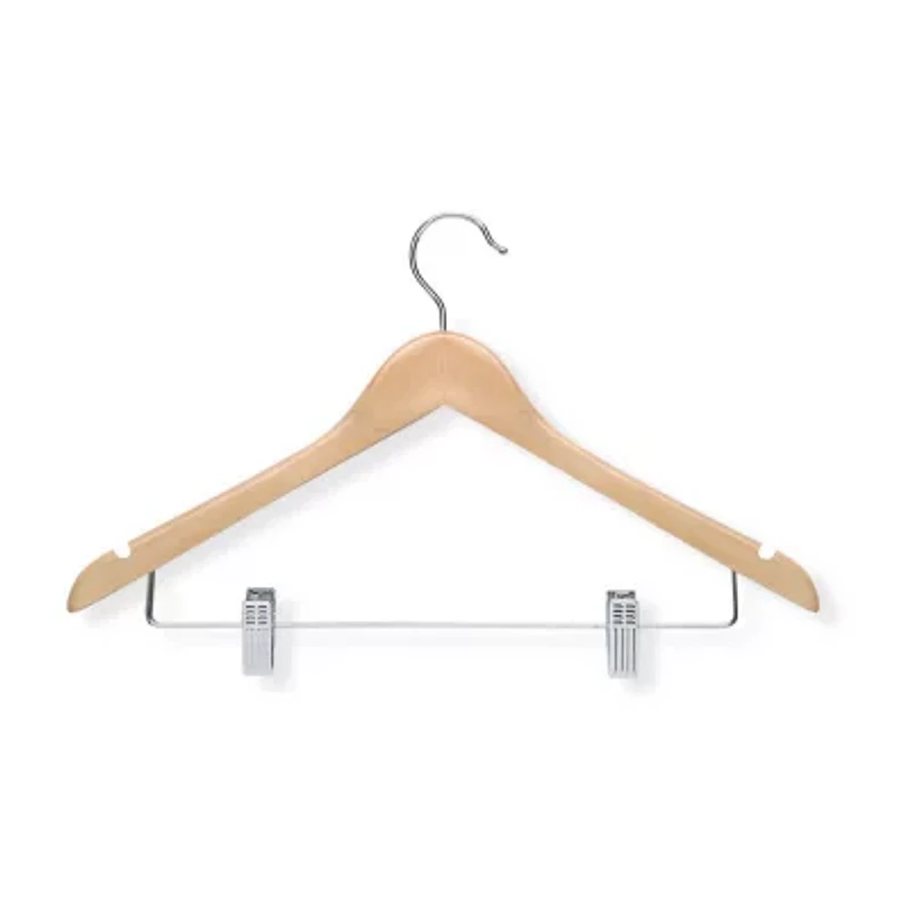 Honey-Can-Do Maple Finish Wood Clip Suit 12-pc. Wood Hangers