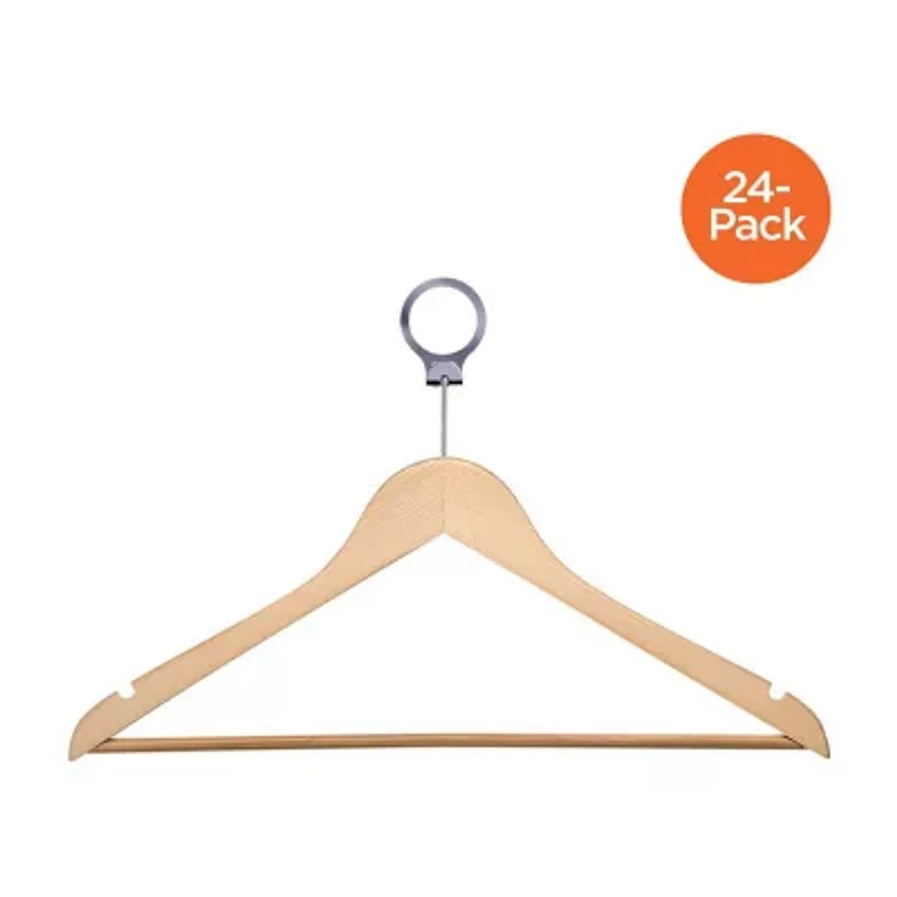 Honey-Can-Do Maple Finish Wood Hotel Suit 24-pc. Wood Hangers