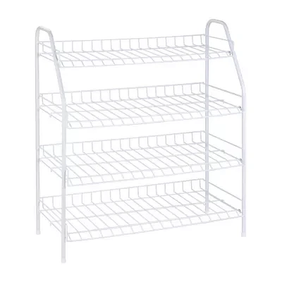 Honey-Can-Do White Steel 4-Shelf Shoe Rack